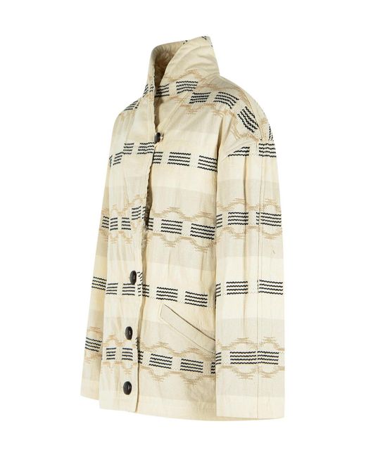 Isabel Marant Natural Isabel Marant Étoile Qayla Short Jacquard Coat