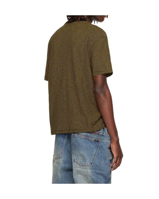 ANDERSSON BELL Green Heart-Shaped Striped T-Shirt for men