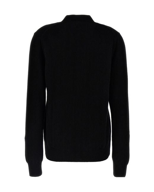 COMME DES GARÇONS PLAY Black Button-Closure Wool Cardigan With Logo Patch