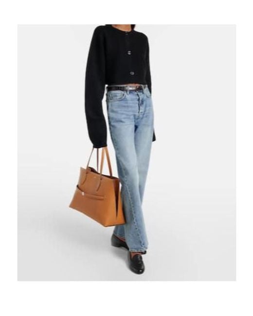 Totême  Black Cropped Wool-Blend Cardigan