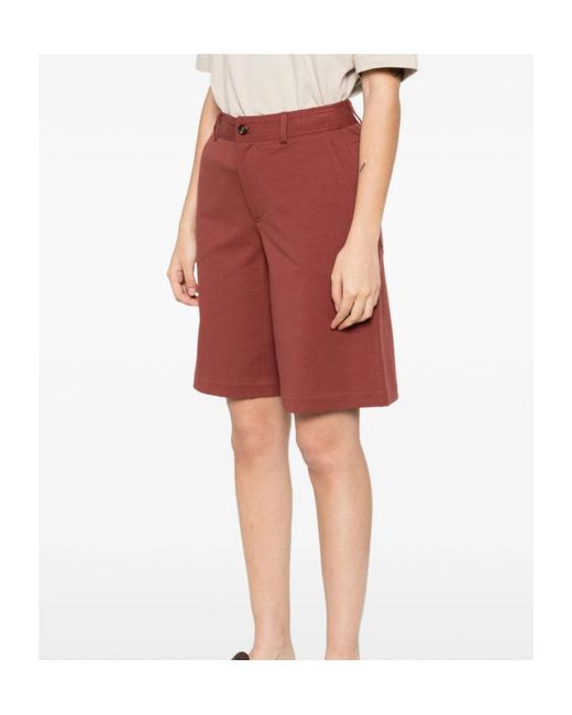 Brunello Cucinelli Red Straight-Leg Shorts