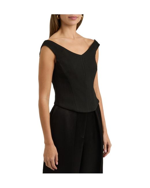Jonathan Simkhai Black Off-The-Shoulder Top