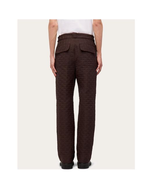 Ferragamo Brown Monogram Pants for men