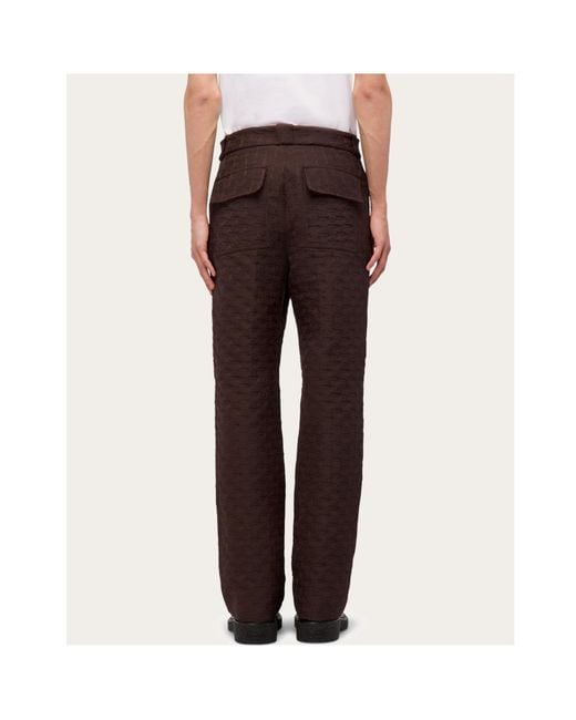 Ferragamo Brown Monogram Pants for men
