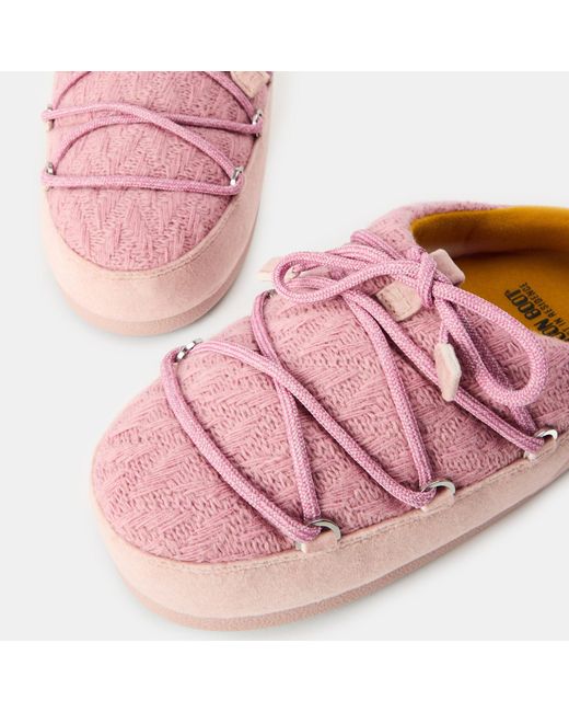 Moon Boot Pink Solid Color Ankle Boots