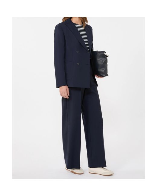 Weekend by Maxmara Blue Zinnia Double-Breasted Tailored Blazer