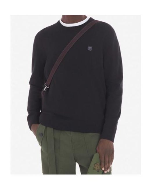 Maison Kitsuné Black Maison Kitsuné Fox Embroidered Knitted Jumper for men