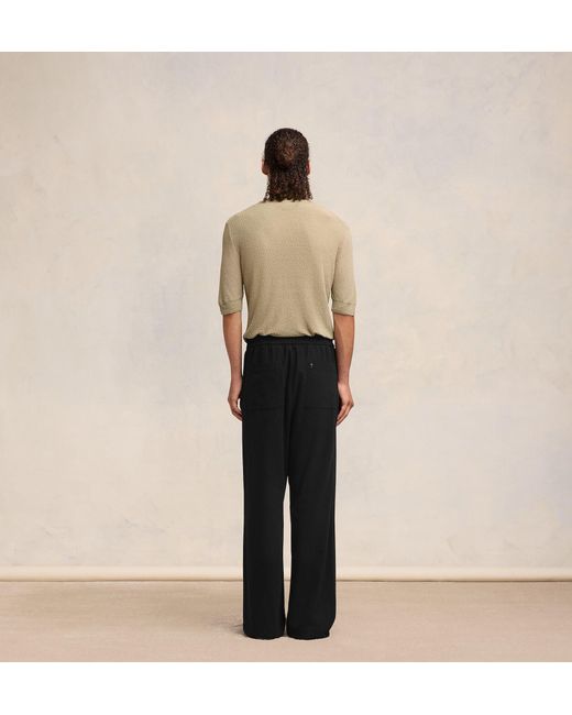 AMI Black Ami Elastic Waistband Logo Plaque Pants for men