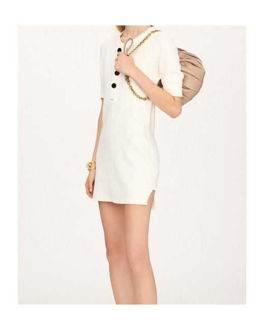 Chloé White Chloé Buttoned Mini Knitted Dress