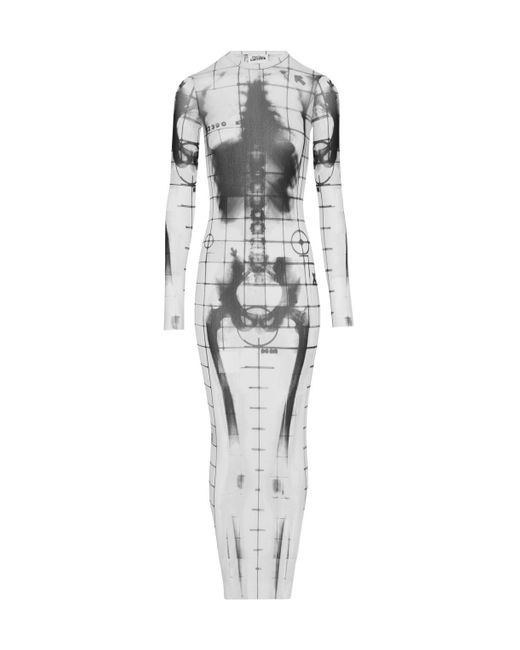 Jean Paul Gaultier Gray Squeletor Maxi Dress