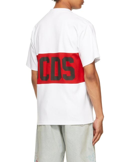 Gcds White Logo-Print T-Shirt for men