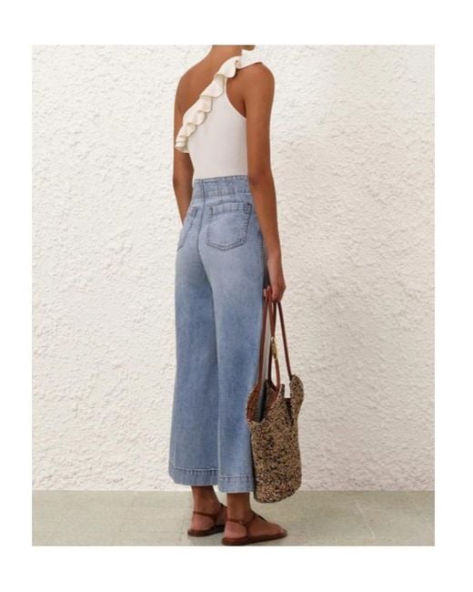 Zimmermann White Rhiannon Frill Asymmetric Tank Top