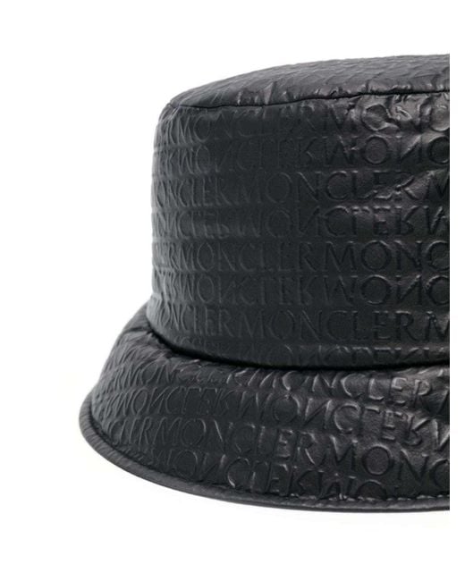 Moncler Black Logo Patch Quilted Bucket Hat