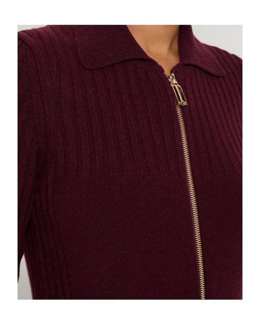 Victoria Beckham Red Versatile Solid Color Minimalist Knit Sweater