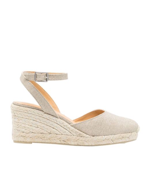 Castaner Natural Round-Toe Wedge Heels