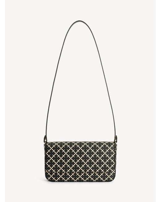 By Malene Birger Black Small Tallie Geometric-Print Shoulder Bag