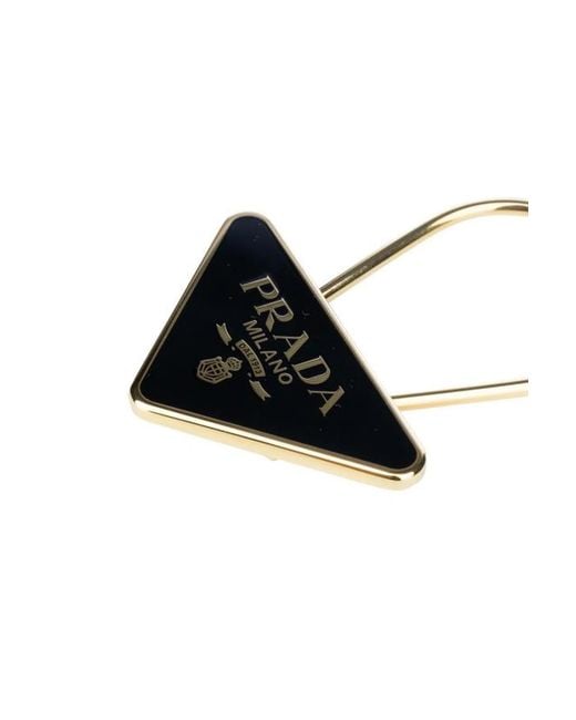 Prada White Logo Key Ring