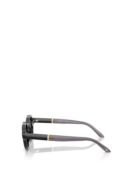 Emporio Armani White Irregular Frame Sunglasses for men