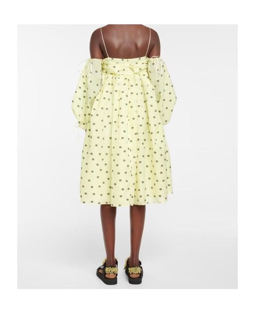 CECILIE BAHNSEN White Bethany Floral Jacquard Midi Dress