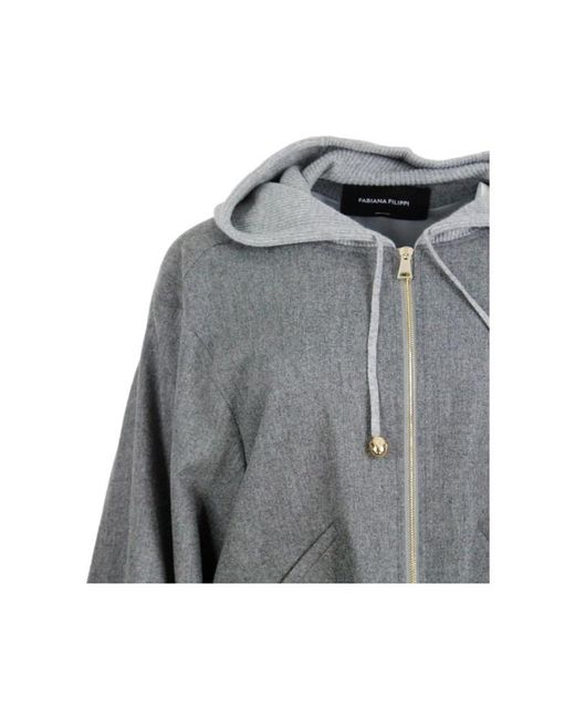 Fabiana Filippi Gray Drawstring Jacket