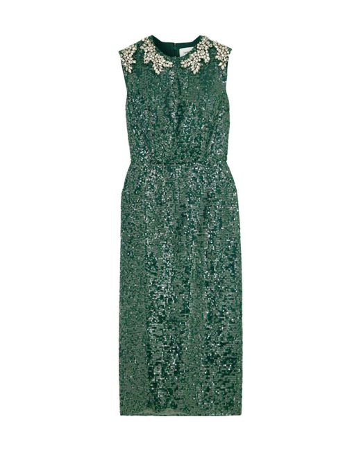 Erdem Green Sequined Dress