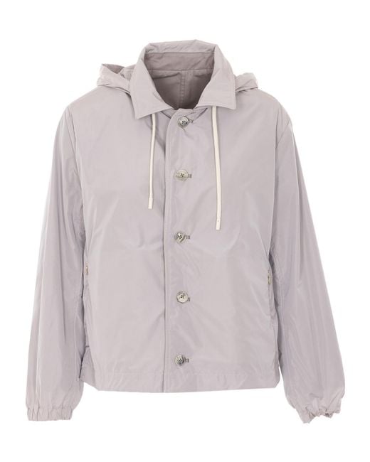 Herno Gray Reversible Hooded Jacket