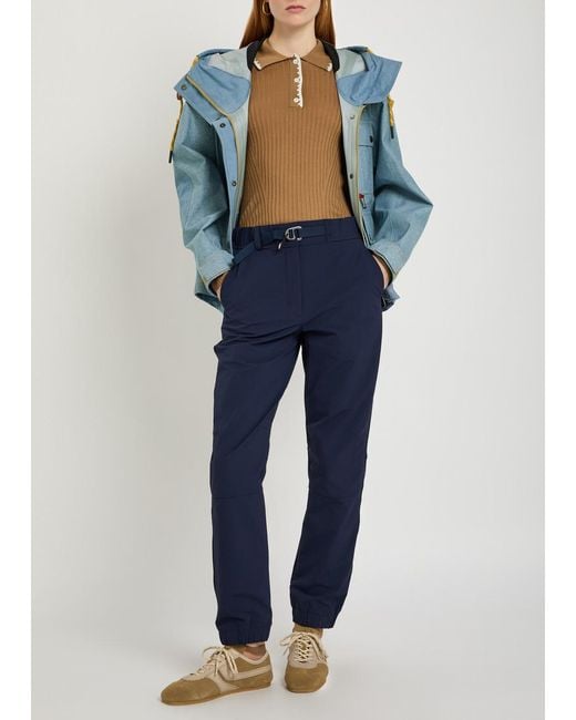 Moncler Blue Beziers Waterproof Hooded Denim Jacket