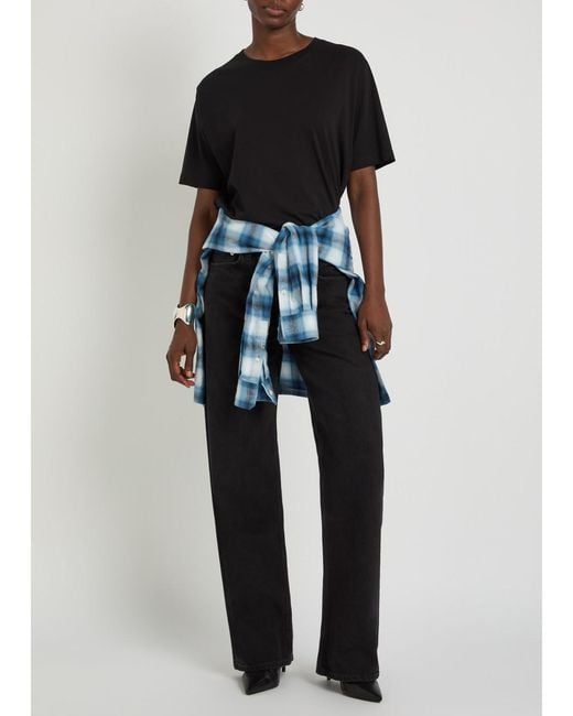 Agolde Black Arc Criss Cross Asymmetric Straight-Leg Jeans