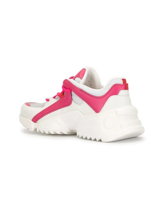 Ferragamo Pink Logo Casual Sneakers