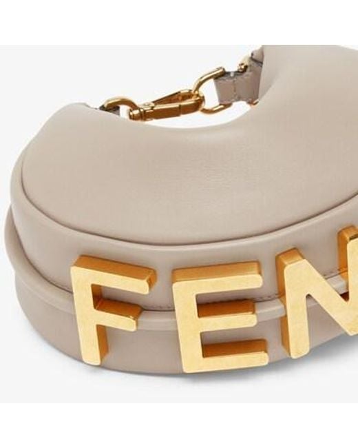 Fendi White Logo Plaque Mini Hobo Bag