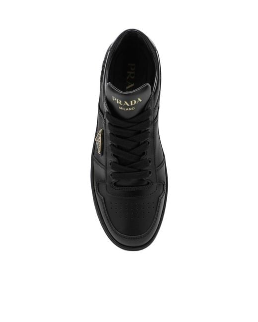 Prada Black Downtown Round-Head Sneakers