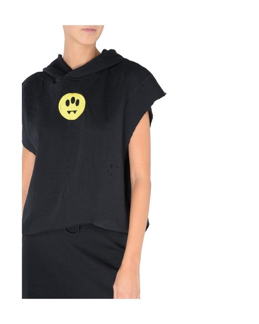Barrow Black Distressed Jersey Hoodie