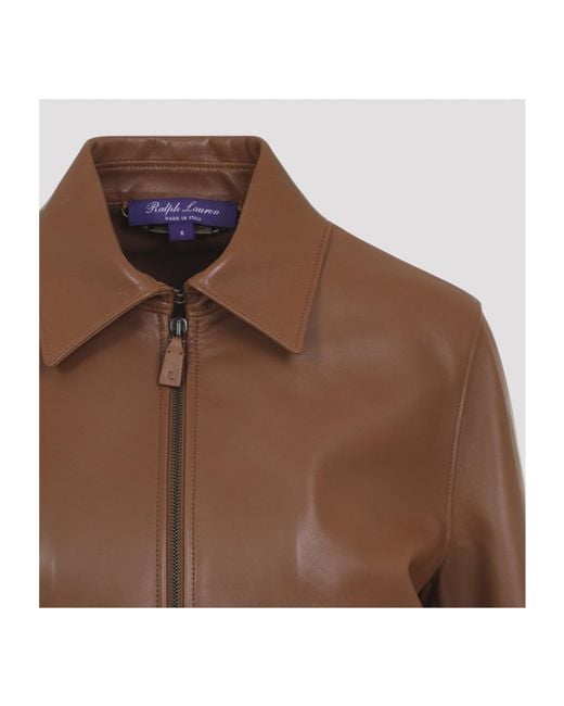 Ralph Lauren Brown Sullivan Bomber Leather Jacket
