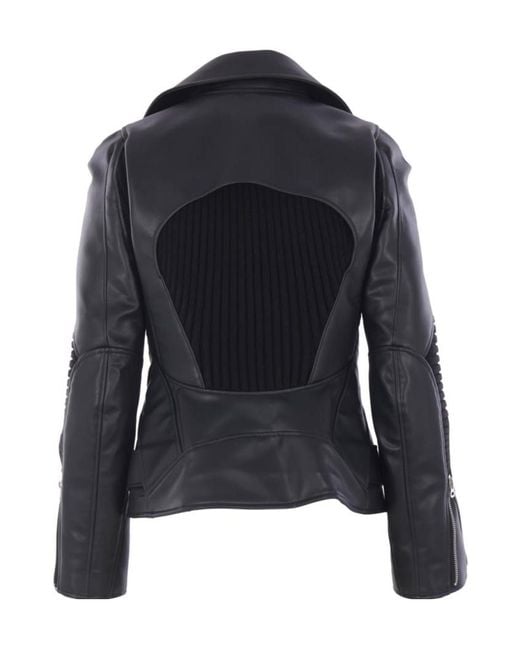 Junya Watanabe Black Zippered Long-Sleeved Leather Jacket