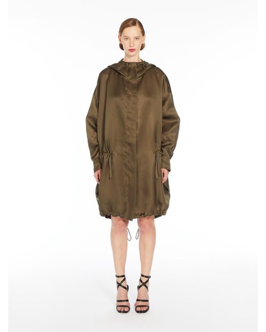 Max Mara Brown Drawstring Long-Sleeved Coat
