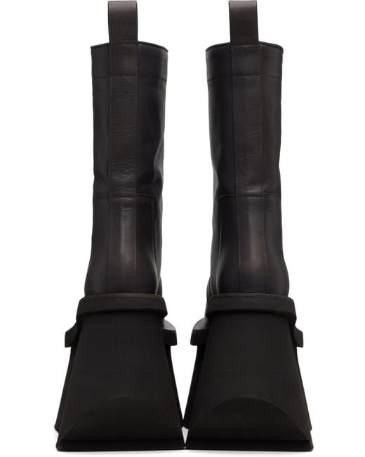 Rick Owens Black Concordians Factory Mid-Calf Boots