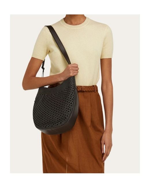 Ferragamo Black Hobo Bag (M)