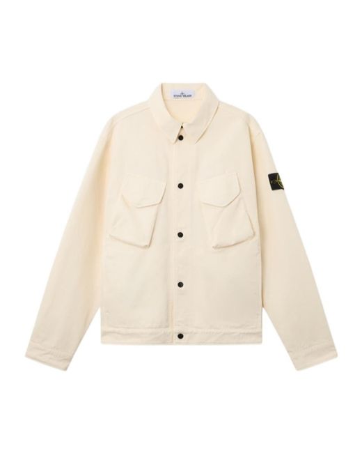Stone Island Natural Coach Jacket With Anti-Drop Finish for men
