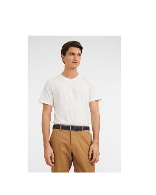 Longchamp White Logo Belt for men