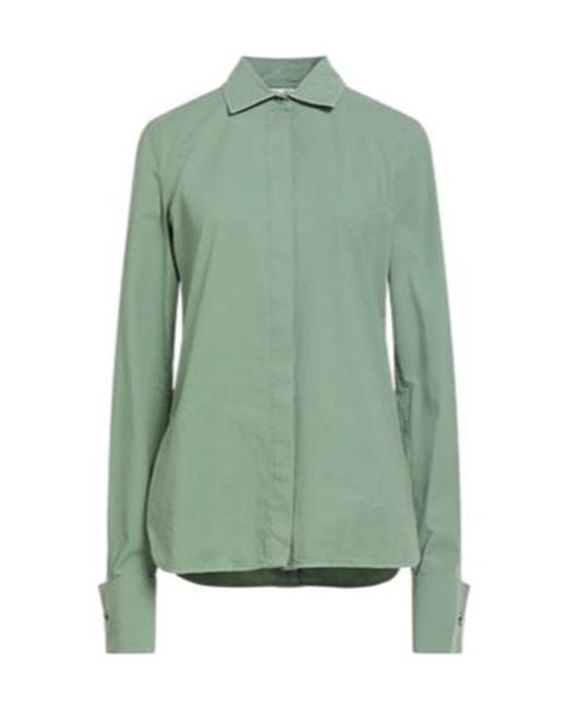 Max Mara Green Solid Colour Shirts Blouses