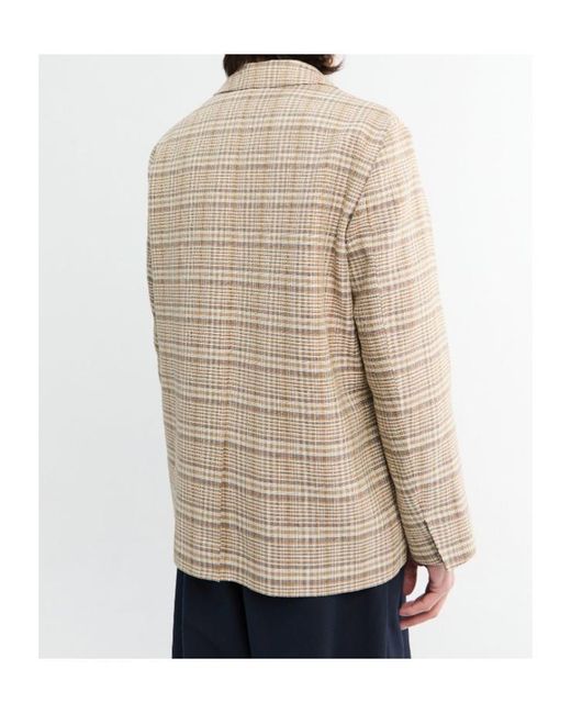 Auralee Brown Checked Buttoned Shirt Jacket for men