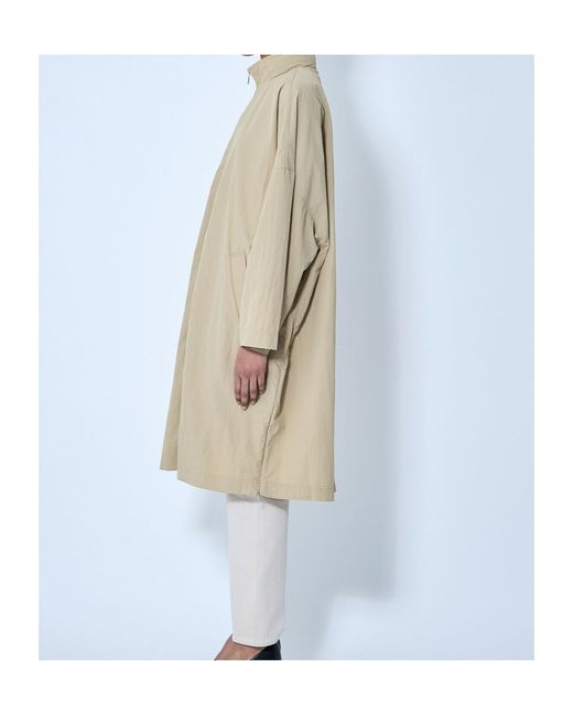 Totême Natural Totême Zip-Up Hooded Drawstring Coat