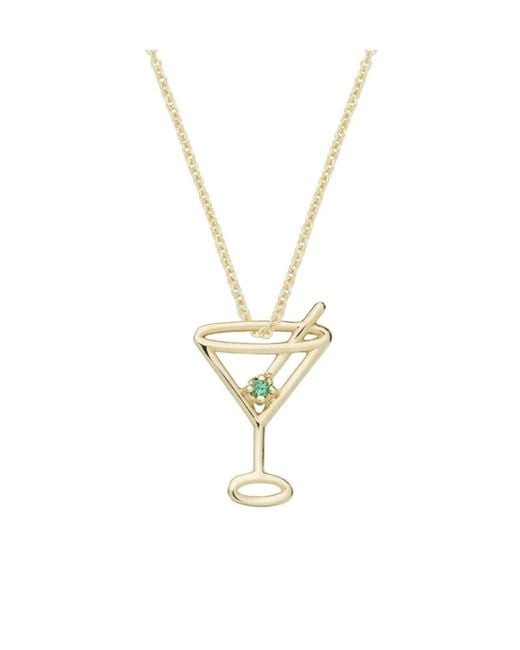 Aliita Metallic Martini Pendant Necklace