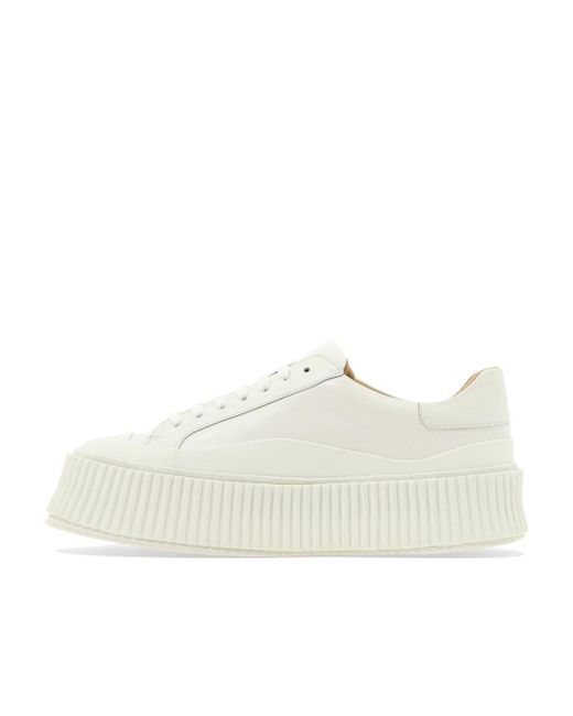 Jil Sander White Lace-Up Chunky Sneakers