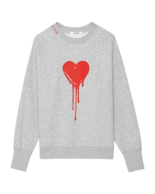Zadig & Voltaire White Oscar Heart Sweatshirt