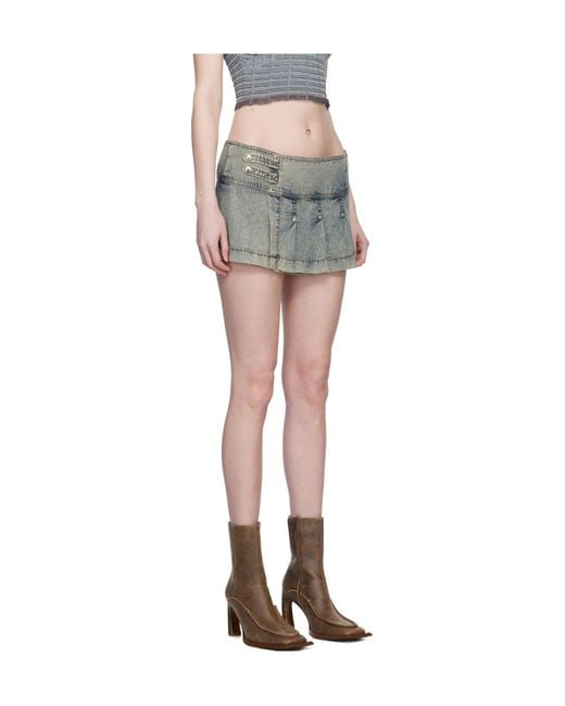 KNWLS Gray Pleated Mini Skirt