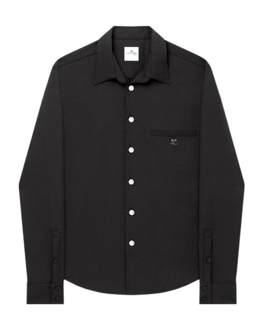 Courreges Black Courrèges Retro Twill Oversized Shirt for men