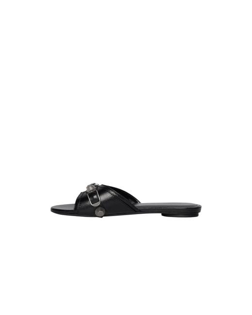 Balenciaga Black Cagole Flat Sandals