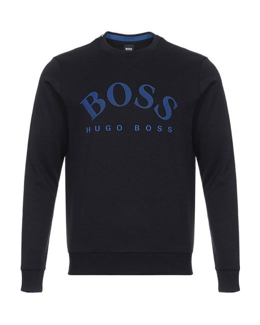 Boss Blue Round-Necked Sweater for men