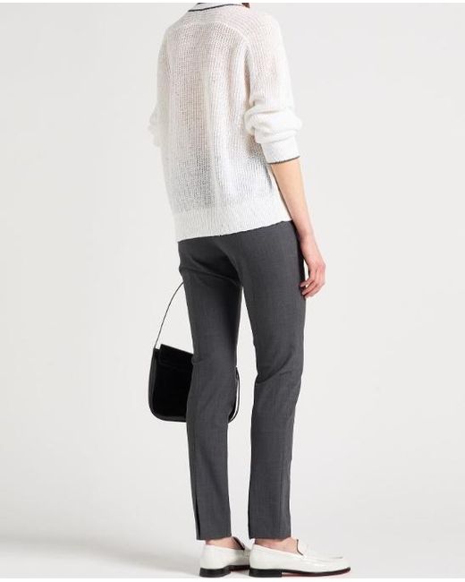Brunello Cucinelli White V-Neck Sweater